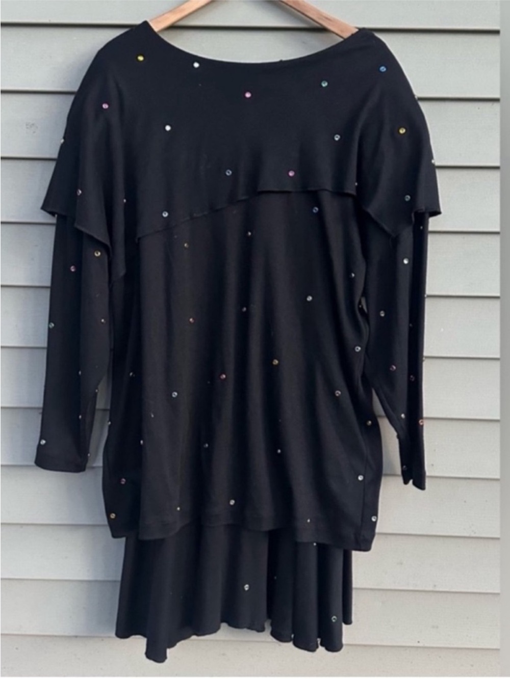 Vintage skirt & top set 90s bedazzled Flowy western sugar Blues size large